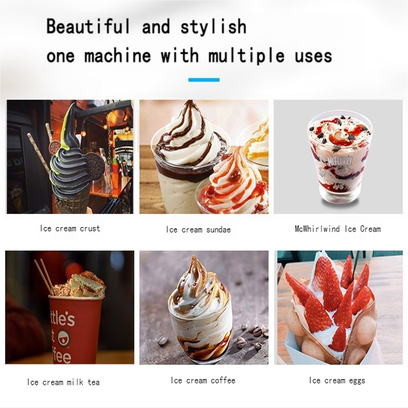 New DEBACK Commercial 220V Automatic 22L/H Stainless Steel Ice Cream Maker for Restaurants Milk & Ice Cream Syrup Ingredients