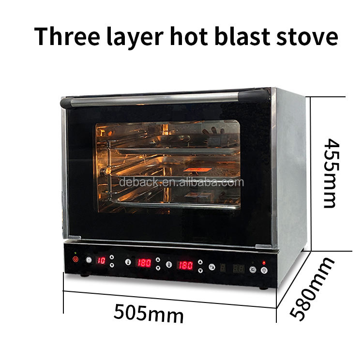 Commercial Electric Convection Bakery Oven CE Certificate New 220V Digital Control Automatic Small 3-Trays Nuts Corn Portable