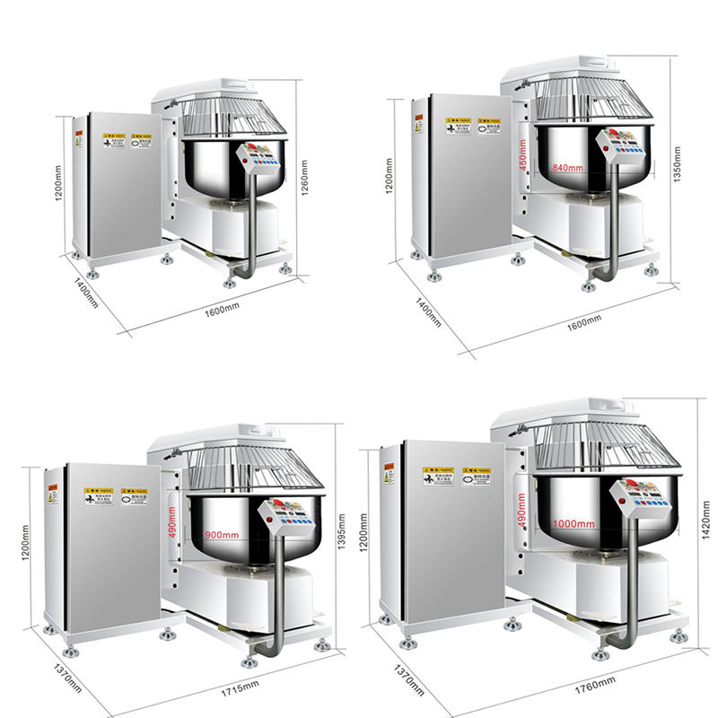 New 150 kg Commercial Flour Mixer Kneading Machines for Household Snack Food Bakery Multi-Functional Overturning Dough Mixer
