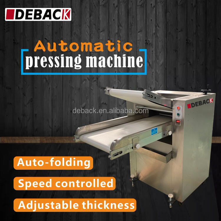 DEBACK New Automatic Dough Pressing Machine Bakery Commercial Catering Use Speed Thickness Adjustable 220V/380V 1 Year Warranty