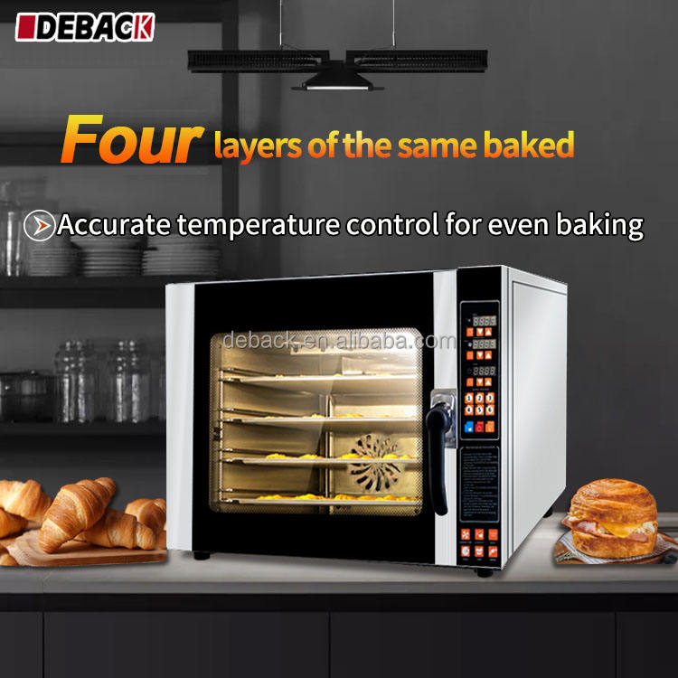 DEBACK New 4-Tray Stainless Steel Built-In Electric Convection Steam Oven Hot Air Baking Automatic Timer Long Service Fruit Corn
