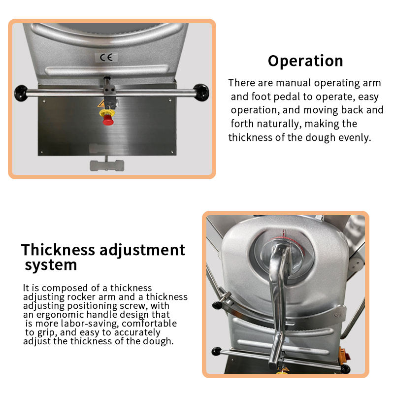 Certified Automatic Dough Sheeter Manual Roller Reversible Bread Croissant Manual Dough Sheeter Machine for Restaurant