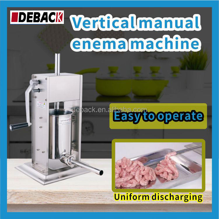 New Deback Stainless Steel Sausage Maker Filler Machine with Four Tubes 7L Capacity 1 Year Warranty Outdoor Party Use