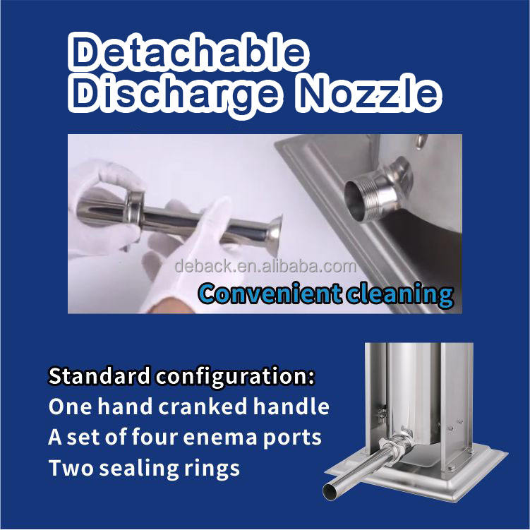 New Deback Stainless Steel Sausage Maker Filler Machine with Four Tubes 7L Capacity 1 Year Warranty Outdoor Party Use