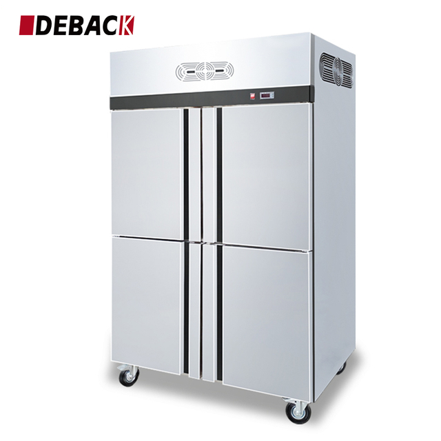 Commercial Use 220V Four Door Air-Cooled Hotel Kitchen Refrigerator Double-Temperature Storage Table for Put-In Cabinets