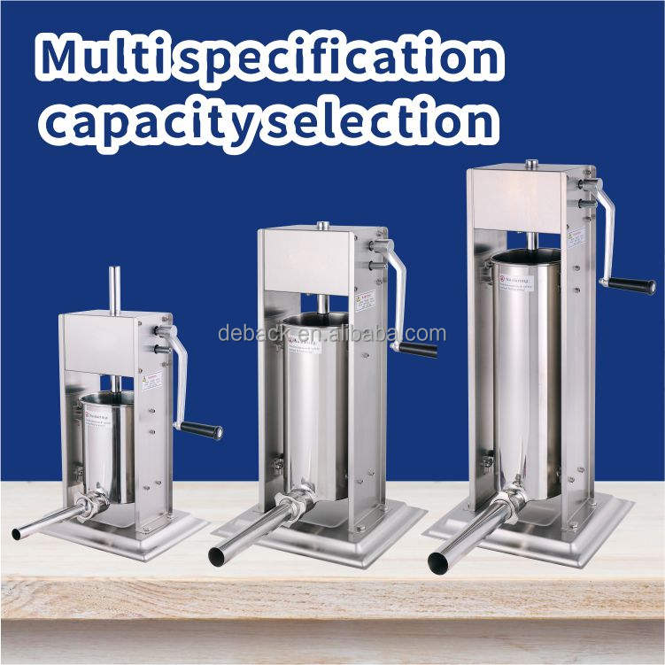 Deback 15L New Manual Vertical Four-Tube Commercial Grade Stainless Steel Sausage Filler Home Business Meat Filling Machine 1