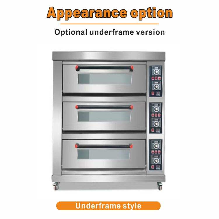 DEBACK European Style Electric Deck Oven for Bakery Stainless Steel 3 Shelves LED Display High Productivity Commercial Use