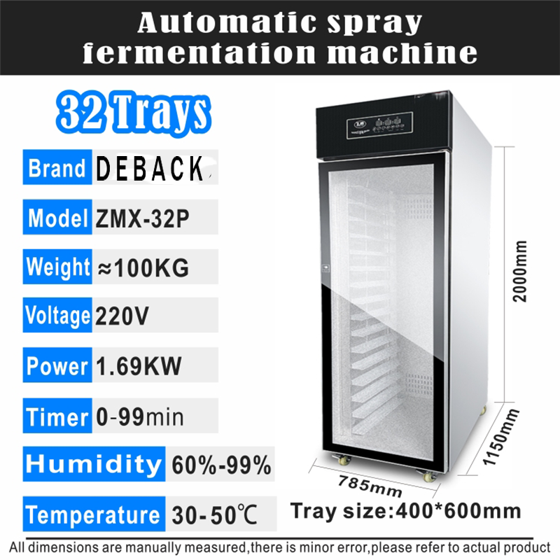 Professional 32-Tray Freezer Auto Refrigeration Equipment with Spray Type Proofing New Condition for Bakery Use