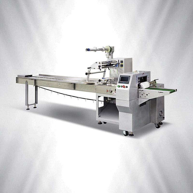 Three-Servo Pillow Packing Machine Automatic Continuous Shrink Packaging Equipment for Biscuit Bread Mooncake Candies Packaging