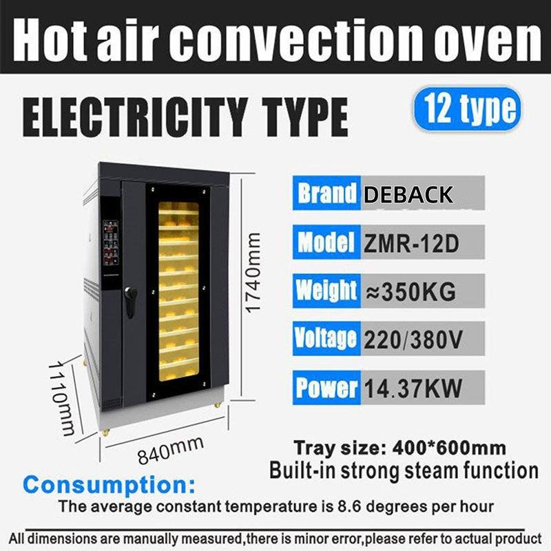 5 8 12 10 Trays Commercial Bakery Baking Oven Machine Hotels Gas Electric Hot Air Convection Oven With Steam Faction