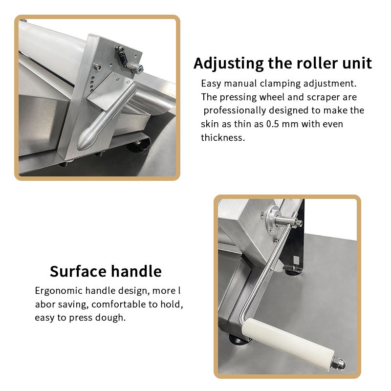 Stainless Steel New DEBACK Small Commercial Roller Dough Sheeter Machine Manual Household Fondant Bread Shop Bakery