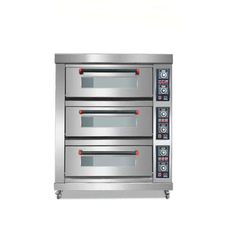 New 220V Manual Control Stainless Steel High Productivity Portable Electric Deck Oven LED Display Timer for Restaurant Use Flour