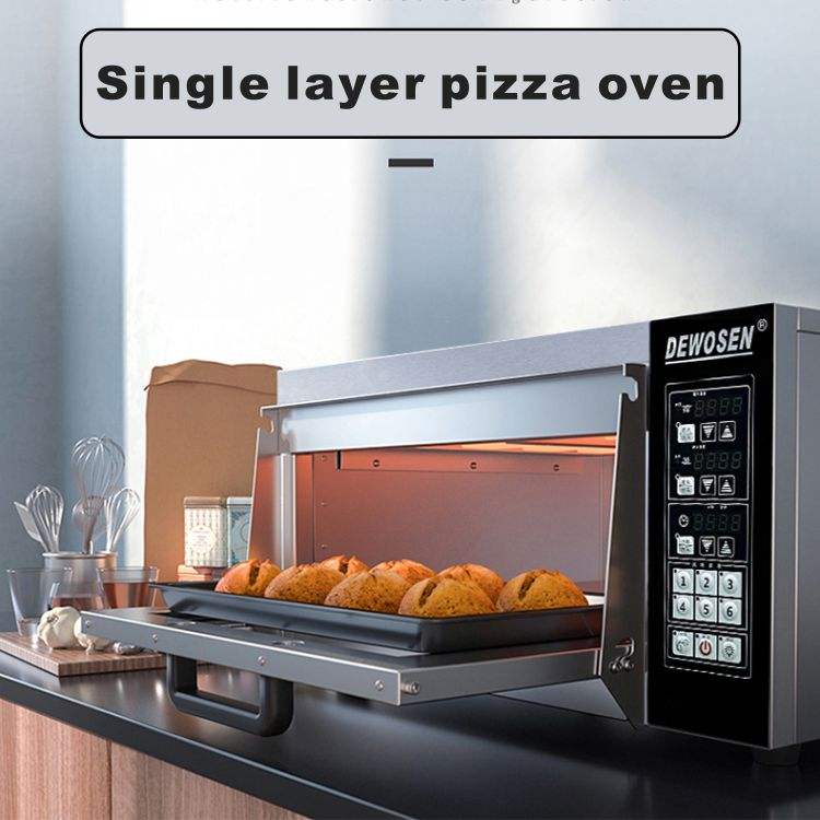 Hanbeter New 220V Portable High Productivity Automatic One Layer One Tray Electric Steel Deck Pizza Oven Flour-Based Bakery Use