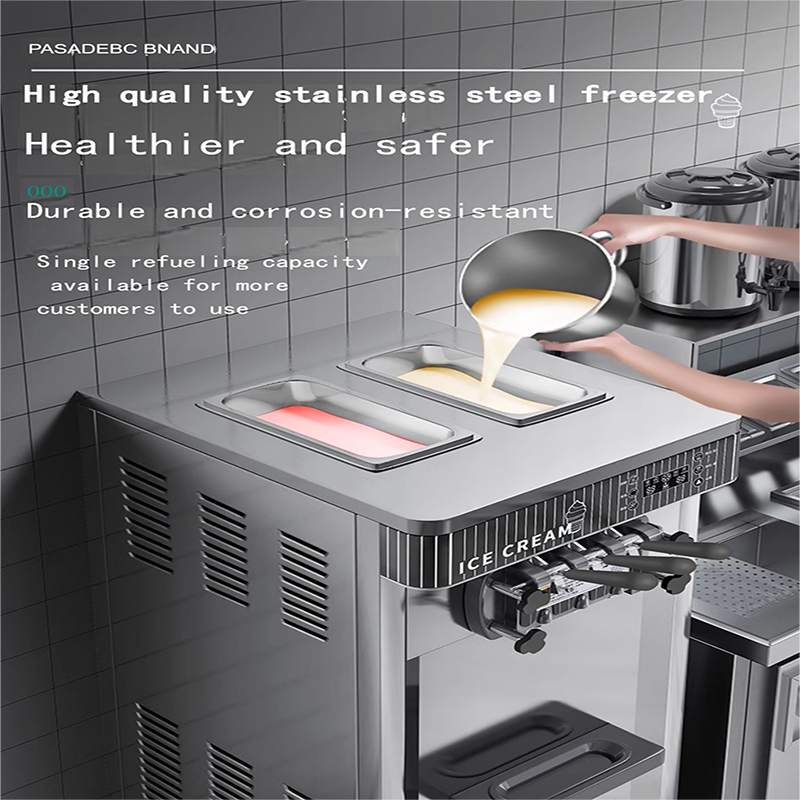 New DEBACK Commercial 220V Automatic 22L/H Stainless Steel Ice Cream Maker for Restaurants Milk & Ice Cream Syrup Ingredients