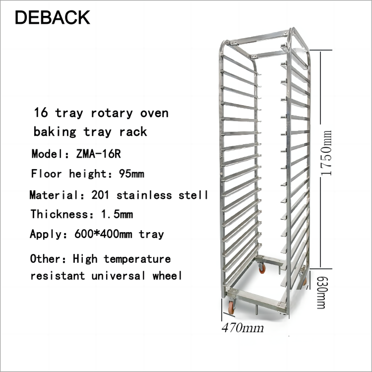 High Quality 16-Layer Commercial Stainless Steel Rotary Oven Baking Tray Rack Smart Trolley New Wholesale from China