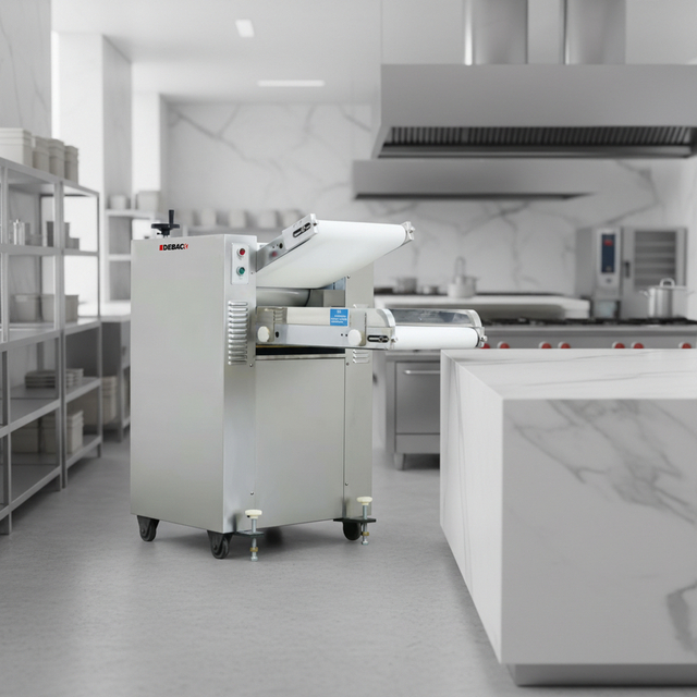 DEBACK New Automatic Dough Pressing Machine Pizza Bread Bakery Commercial Use Speed Adjustable Thickness Belt Conveying Folding