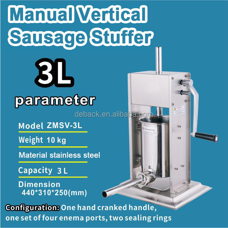 Manual Vertical Sausage Stuffer New Stainless Steel Sausage Maker and Filler Machine for Home and Restaurant Use