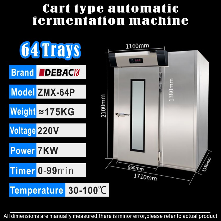 New Condition Commercial Electric 64-Trays Cart-Type Automatic Spray Proofer for Bread Production & Wheat Processing in Bakeries