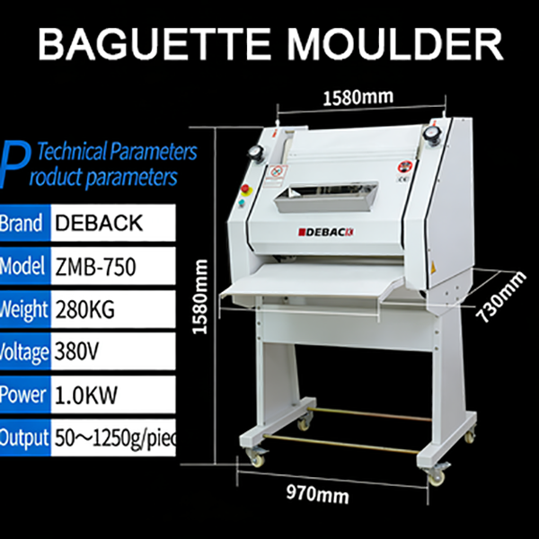 DEBACK Commercial Industrial Bread Moulding Machine Automatic French Baguette Moulder for Bakery Business