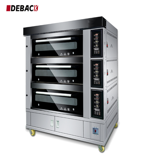 New Hot Sale 3 Deck 12 Tray Corn Bread Making Machine Commercial Multifunction Gas Deck Oven 380V High Productivity