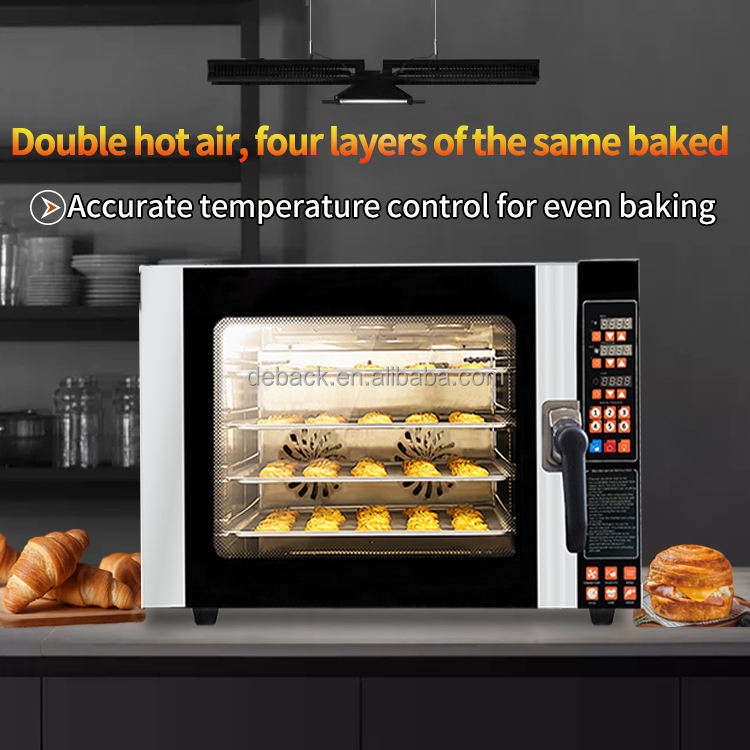 DEBACK New 4-Tray Stainless Steel Built-In Electric Convection Steam Oven Hot Air Baking Automatic Timer Long Service Fruit Corn