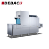 Double Cylinder Flight Conveyor Dishwasher Kitchen Machine with Double Rinse and Drying Features