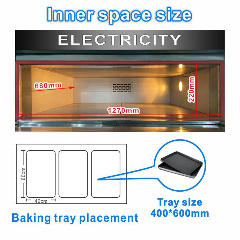 New Stainless Steel Electric & Gas 380V 3 Deck 5 Trays High Productivity Commercial Deck Oven for Bread Nuts Corn